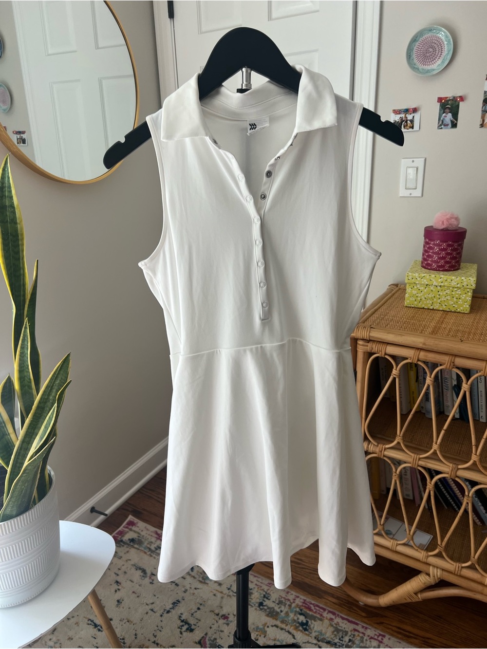 all in motion White Sleeveless Polo Tank Dress